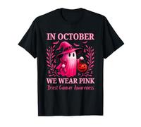 in October We Wear Pink Ghost Breast Cancer Awareness T-Shirt