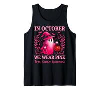 in October We Wear Pink Ghost Breast Cancer Awareness Tank Top