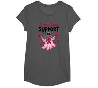 in October We Wear Pink Ghost - Scary Good Support T-Shirt, Girls, Asphalt, Medium