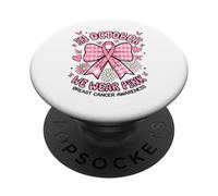 In October We Wear Pink Ghost Witch Breast Cancer Awareness PopSockets Adhesive PopGrip