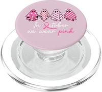 In October We Wear Pink Ghost Witch Breast Cancer Awareness PopSockets PopGrip for MagSafe