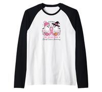 in October We Wear Pink Ghosts Breast Cancer Awareness Raglan Baseball Tee