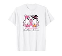in October We Wear Pink Ghosts Breast Cancer Awareness T-Shirt