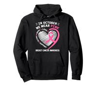 In October We Wear Pink Love Hope Faith Support Breast Cance Pullover Hoodie
