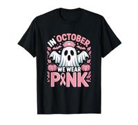 in October We Wear Pink Nurse Ghost Halloween 2025 T-Shirt