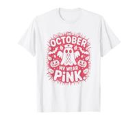 in October We Wear Pink Nurse Ghost Halloween 2025 T-Shirt