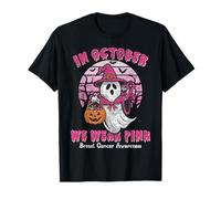 In October We Wear Pink shirt Ghost Breast Cancer Awareness T-Shirt