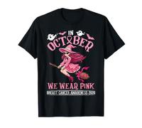 in October We Wear Pink Witch Breast Cancer Awareness 2026 T-Shirt