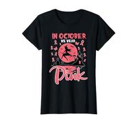 in October We Wear Pink Witch Breast Cancer Awareness Ribbon T-Shirt