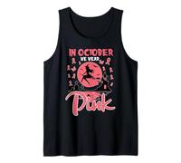 in October We Wear Pink Witch Breast Cancer Awareness Ribbon Tank Top