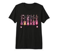 in October We Wear Pink Witch Broomsticks Breast Cancer Premium T-Shirt