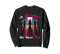 In October We Wear Pink Witch Halloween Breast Cancer Sweatshirt