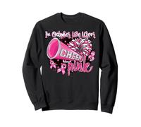 In October We Wear Pink With Cheer Breast Cancer Cheerleader Sweatshirt