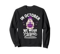 In October We Wear Purple Domestic Violence Awareness Ghost Sweatshirt