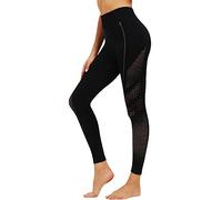 In One Clothing Women's Leggings Sports Leggings with High Waistband - Yoga, Fitness and Gym Pants Long, Black Die Cut, XL