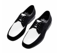 in OrientTown Double Colors Popping Leather Shoes Handcrafted Cowhide Men Black White Shoes Locking Street Dance Antique Funky Hip Hop Shoe, Style 1, 5 UK