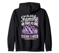 In Our Family We Fight As One Vulvar Cancer Awareness Zip Hoodie