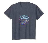 in Our Own Lane: Unique Path Motivational Quote T-Shirt, Kids, Heather Blue, 8 Years