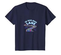 in Our Own Lane: Unique Path Motivational Quote T-Shirt, Kids, Navy, 8 Years