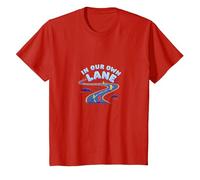 in Our Own Lane: Unique Path Motivational Quote T-Shirt, Kids, Red, 6 Years