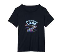 in Our Own Lane: Unique Path Motivational Quote T-Shirt, Women's Plus, Black, 5X