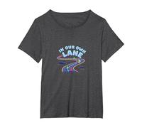 in Our Own Lane: Unique Path Motivational Quote T-Shirt, Women's Plus, Dark Heather Grey, 1X