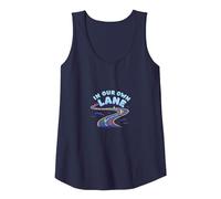 in Our Own Lane: Unique Path Motivational Quote Tank Top, Women, Navy, M