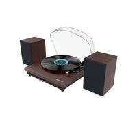 In & Out Bluetooth Record Player with Speakers | Vinyl Player, External speakers, Premium Cartridge, USB Recording, Multiple Playback Options | Power Adaptor & Felt Mat Included | Moto Plus Turntable