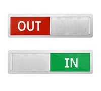 IN/OUT Sliding Door Sign, Vacant Occupied Sign, Do Not Disturb Sign, Easy to Read Non-Scratch Magnetic Slider Door Indicator Sign with Clear, In Out Sign for Door-Silver
