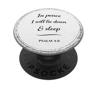 In Peace I Will Lie Down & Sleep Psalm 4:8 Christian Gift PopSockets Adhesive PopGrip