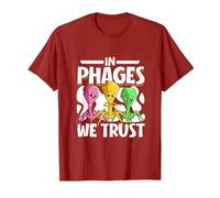 in phages we Trust - bacteriophage T-Shirt, Men, Cranberry Red, Medium