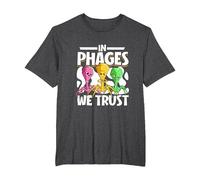 in phages we Trust - bacteriophage T-Shirt, Men's Big and Tall, Dark Heather Grey, 2X Tall