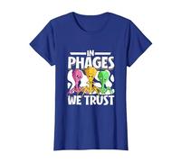 in phages we Trust - bacteriophage T-Shirt, Women, Royal Blue, Medium