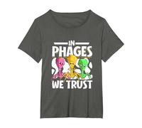 in phages we Trust - bacteriophage T-Shirt, Women's Plus, Asphalt Grey, 4X