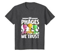 in phages we Trust - bacteriophage T-Shirt, Youth, Dark Heather Grey, 3T