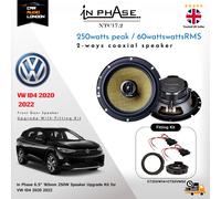 In Phase XTC17.2 17 cm 250W 2-Way Coaxial Speaker Adapters + Harness for VW ID4