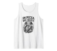 in Pizza We Crust Funny Foodie Pun Slice & Flames Tank Top