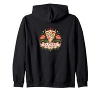 In Pizza We Crust Funny Vintage Floral Design Zip Hoodie