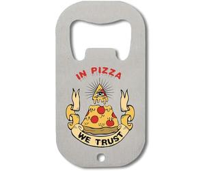 in Pizza We Trust Illuminati Stainless Steel Bottle Opener Silver