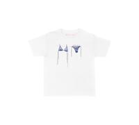 In Print We Trust White Air Dry Baby Tee, S, Unique Printed Design, 100% Cotton, Womens