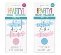 IN Scratch-Off Gender Reveal Party Games (8cm x 19cm) - Exciting Boy-Themed Scratch Cards - Perfect for Baby Showers & Memorable Keepsakes - 10ct, Blue