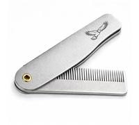 IN SELECT 304 Stainless Steel Folding Bread Comb for Men, Metal Pocket Comb, Static-Reducing Design, Travel Grooming Tool for Hair & Beard, Laser Engraved EDC Gift (Eagle Edition)