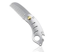 IN SELECT Folding Comb, 304 Stainless Steel Pocket Hair & Beard Comb with Built-in Bottle Opener, Durable EDC Multi-Tool for Everyday Carry, 1 Pack