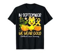 in September We Wear Gold Childhood Cancer Awareness Ribbon T-Shirt
