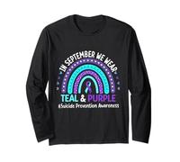 in September We Wear Teal Purple Ribbon Suicide Prevention Long Sleeve T-Shirt