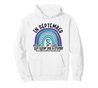 In September Wear Teal and Purple Rainbow Suicide Prevention Pullover Hoodie