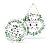 In Session Door Sign for Therapists Wooden Please Do Not Disturb Sign Therapy Session In Progres Door Haner Signs Please Knock Hanging Plaque for Treatment Office Clinic 6" (Sage)