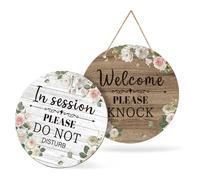 In Session Door Sign for Therapists Wooden Please Do Not Disturb Sign Therapy Session In Progres Door Haner Signs Please Knock Hanging Plaque for Treatment Office Clinic 6" (Rose)