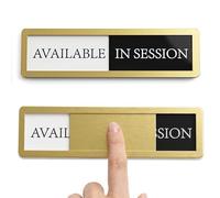 In Session Sign for Door, Magnetic Office Door Sign, Privacy Slider Signs for Therapists, Massage, Conference Room, Hospital, School, Home Office, Do Not Disturb, Brushed Gold