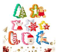 in Shapes | 8 Pieces Kitchen Baking Mold | Stainless Steel Cutter for Santa, Snowflake, Tree, Gingerbread and Fondant | For Christmas Cookies, Cake